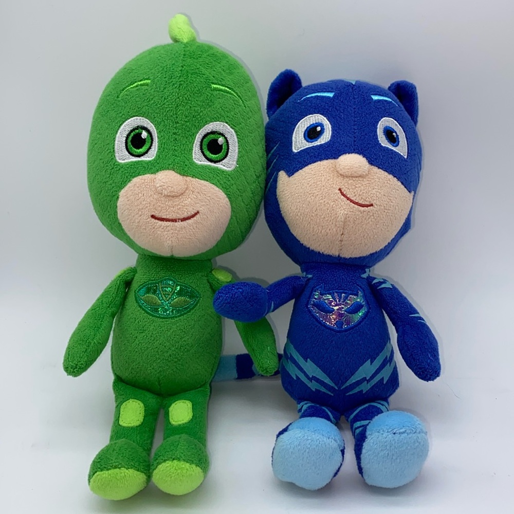 Set of 2 PJ Masks Gekko & Catboy Plush Stuffed Toys 7”